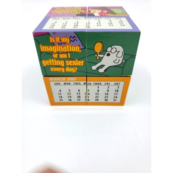 DILBERT Folding Cube Calendar 2001 Puzzle Block Comic Strip 3 X 3 - Picture 7 of 14